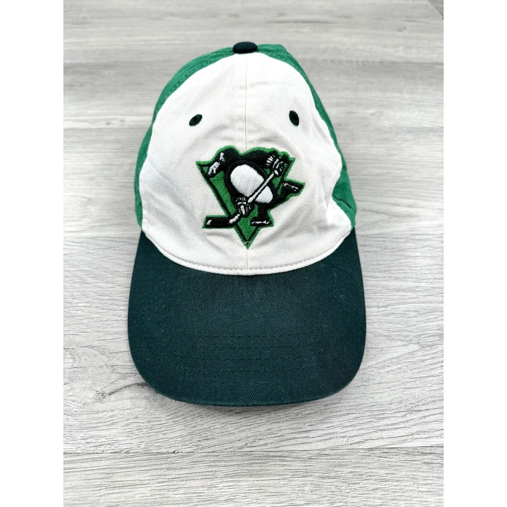 Pittsburgh Penguins Hat Cap Green Adjustable NHL Rare Sample St Patricks Day